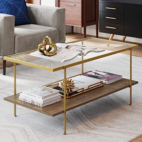 2-Tier Oval Coffee Table with Storage Shelf H3360