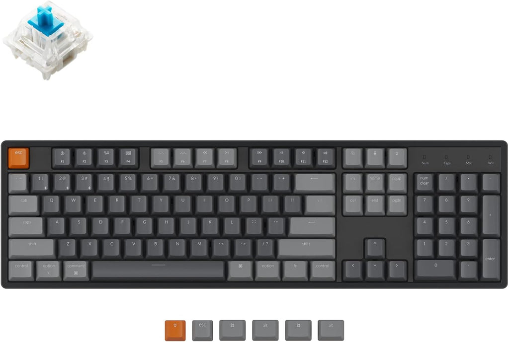 Full Size 104 Keys Bluetooth Wireless USB Wired Mechanical Gaming Keyboard R19508