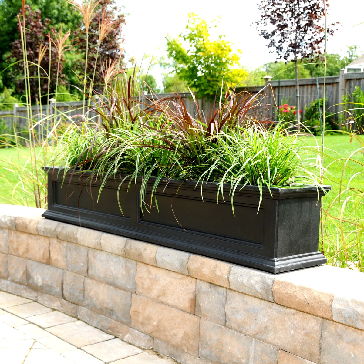 Black Self-Watering Window Box Planter S8705