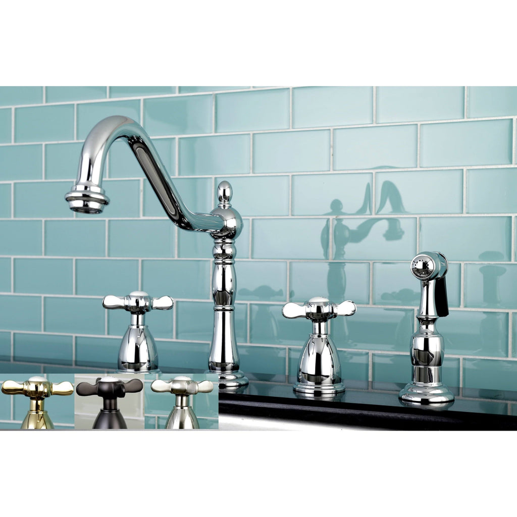 Silver Kitchen Faucet with Side Sprayer U73771