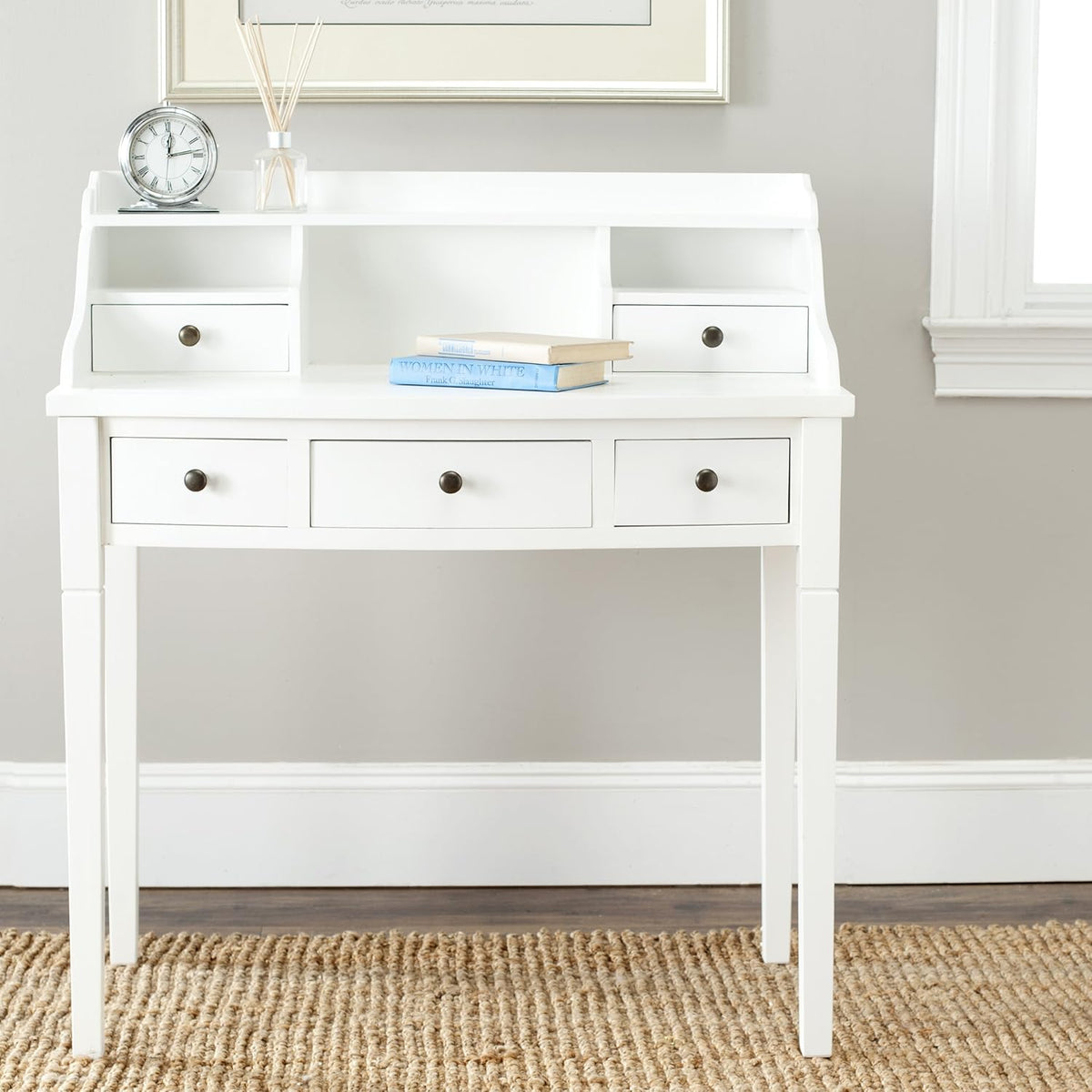 Distressed Black Writing Desk N258