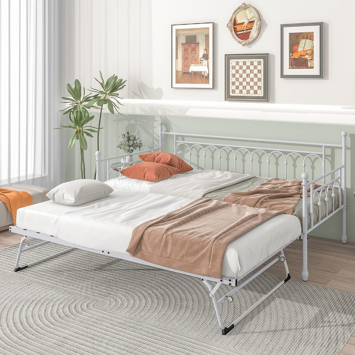 Twin Metal Daybed with Pop Up Trundle X945