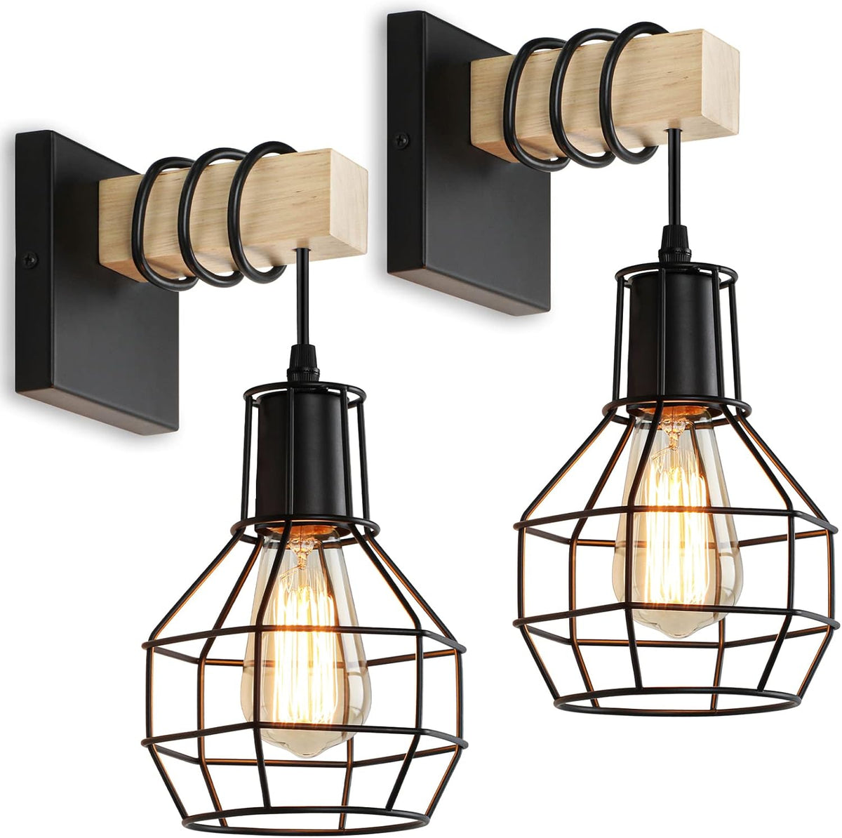 Black Wall Sconces Set of 2 A87447