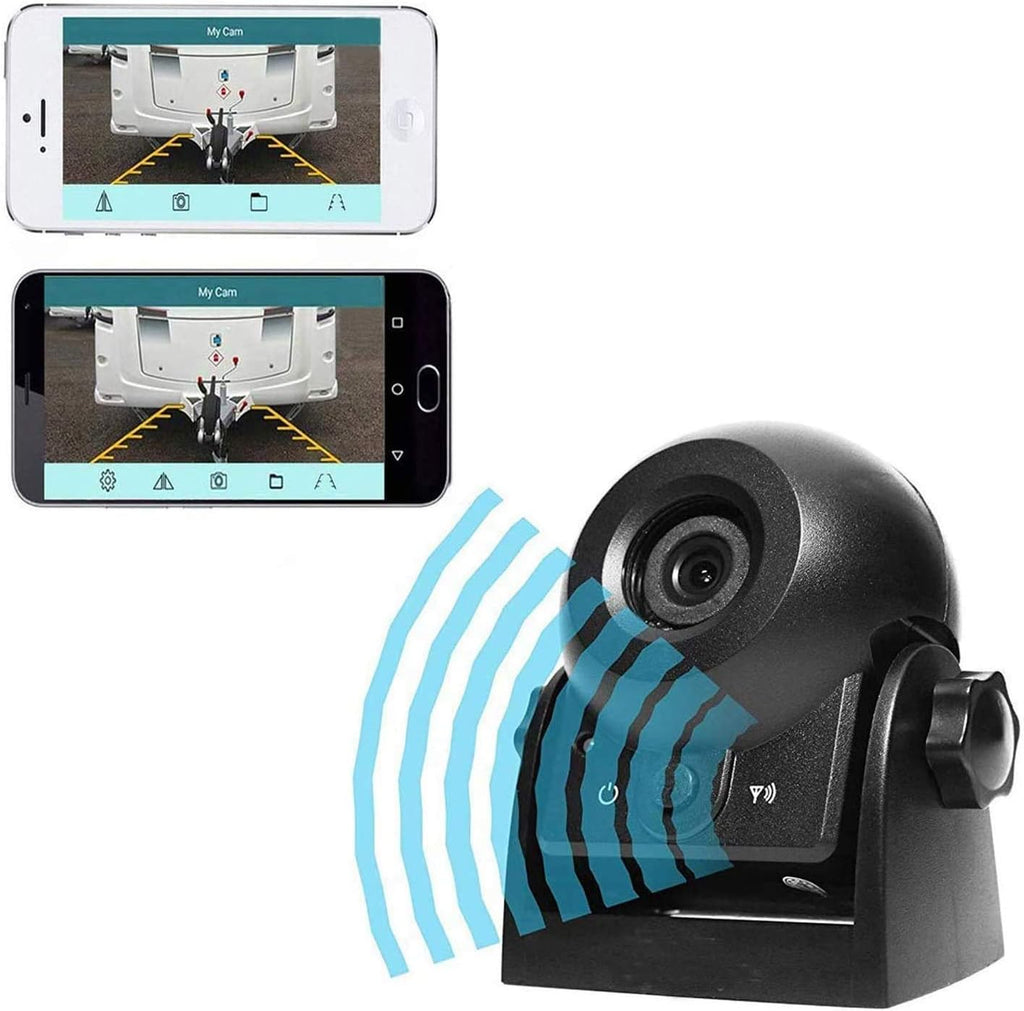 Wireless Backup Dash Cam with WiFi Reversing Camera IP68 Waterproof IR Night Vision Wide Angle Magnetic Rear View Parking Camera W6627