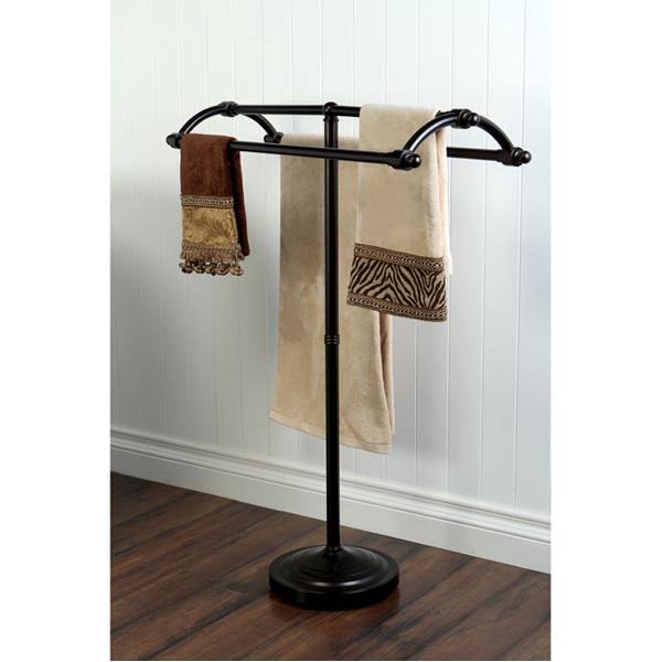 Vintage Satin Nickel Pedestal Towel Rack P5199