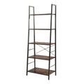 Rustic Brown Wood 5-Shelf Freestanding Bookcase Y744