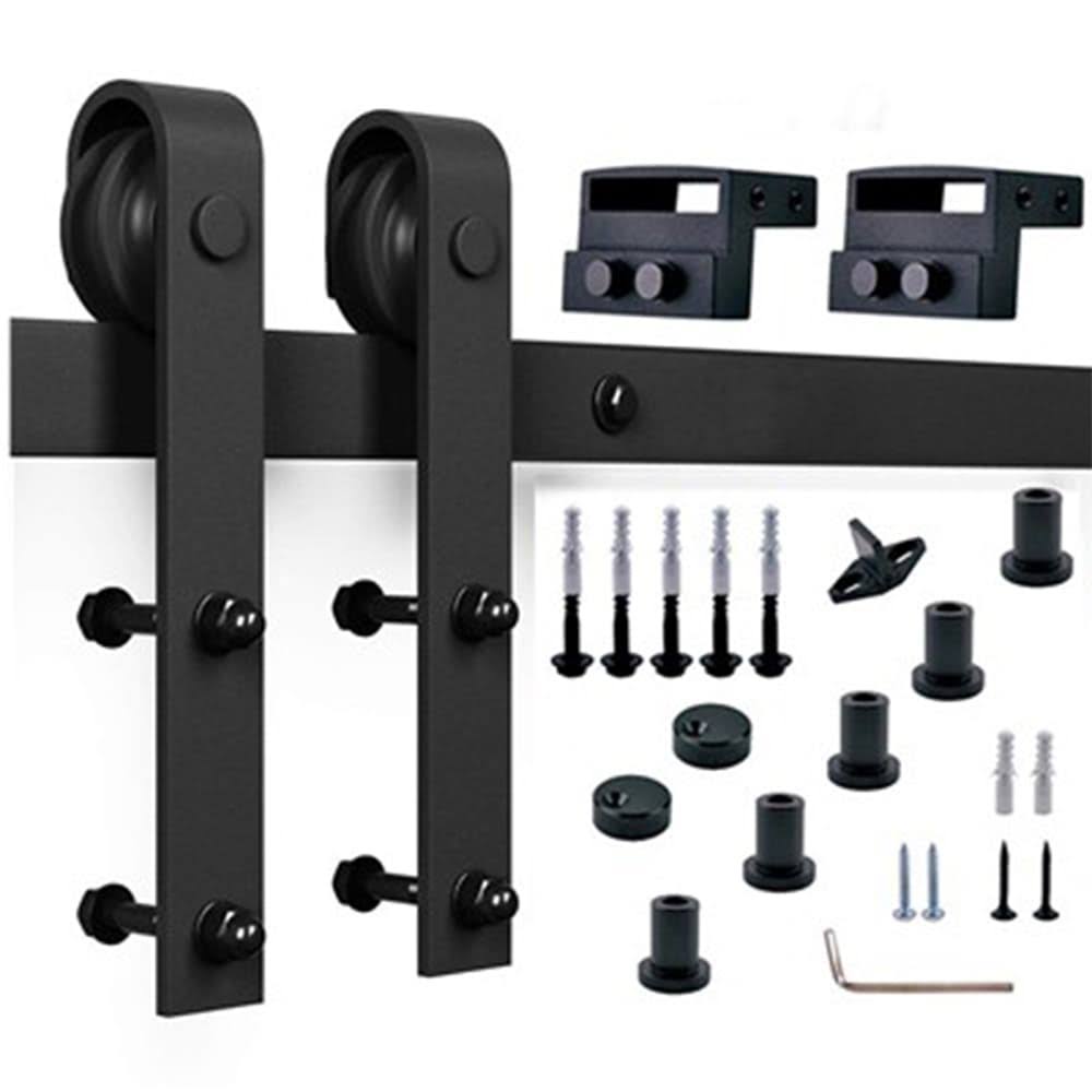 Paneled Manufactured Wood Barn Door with Installation Hardware Kit N276440