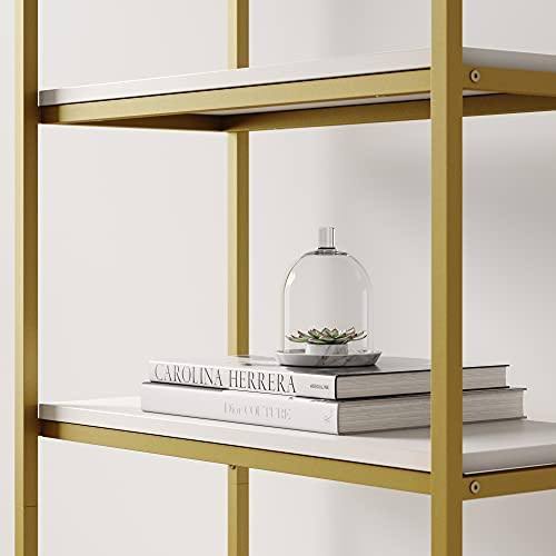 5-Shelf Wood Bookcase with Metal Frame Z73000