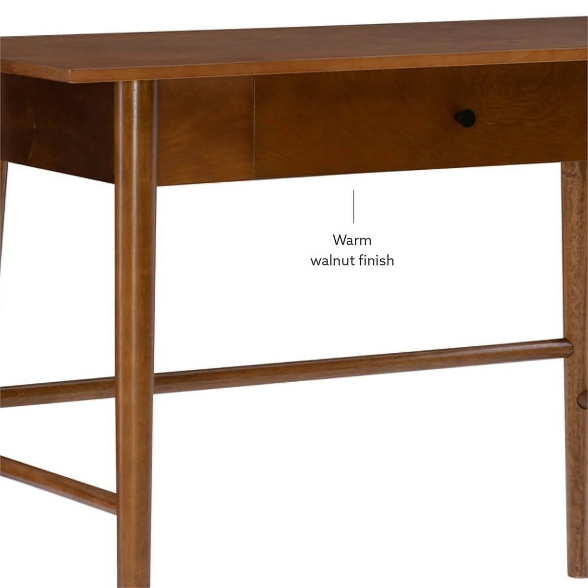 Mid-Century Wood/Metal Office Desk in Walnut Brown Y971000