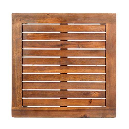 Acacia Wood End Table with White Frame R770144