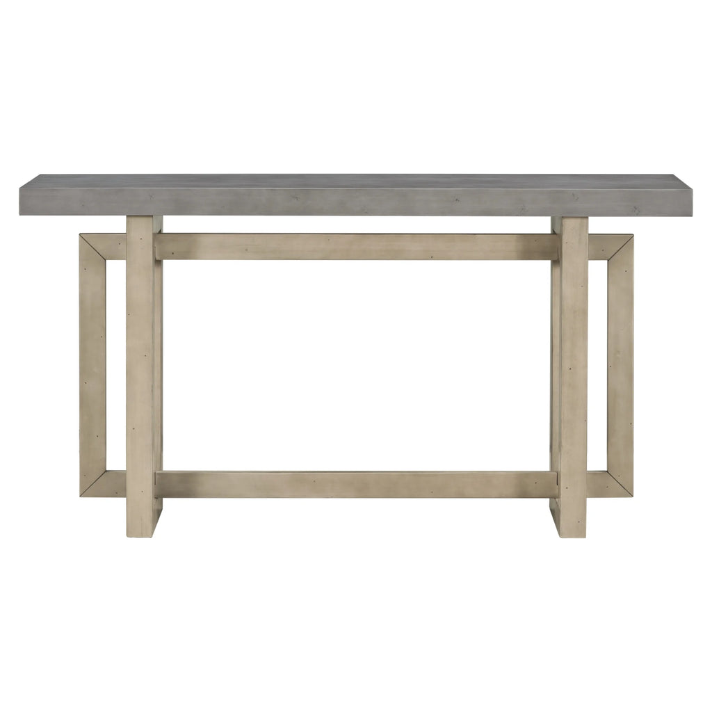 Contemporary Concrete Wood Top Console Table J202378
