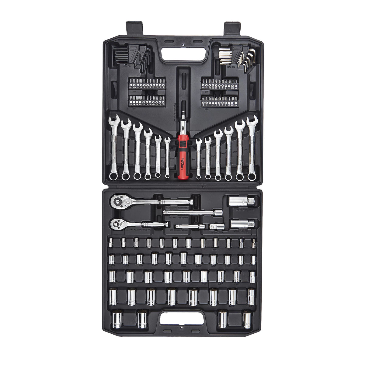 137 PC Metric & SAE Tool Set with Hex Keys, Wrenches, Ratchet Bit Driver, Sockets K738