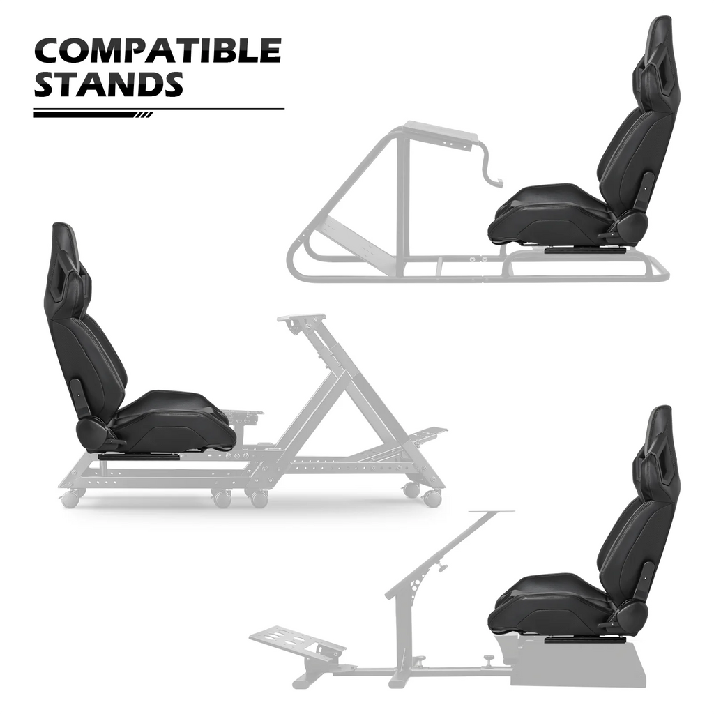 Black Ergonomic Racing Seat with Adjustable Slide I41967