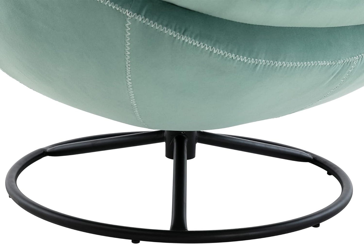 Teal Velvet Swivel Lounge Chair with Ottoman X7557