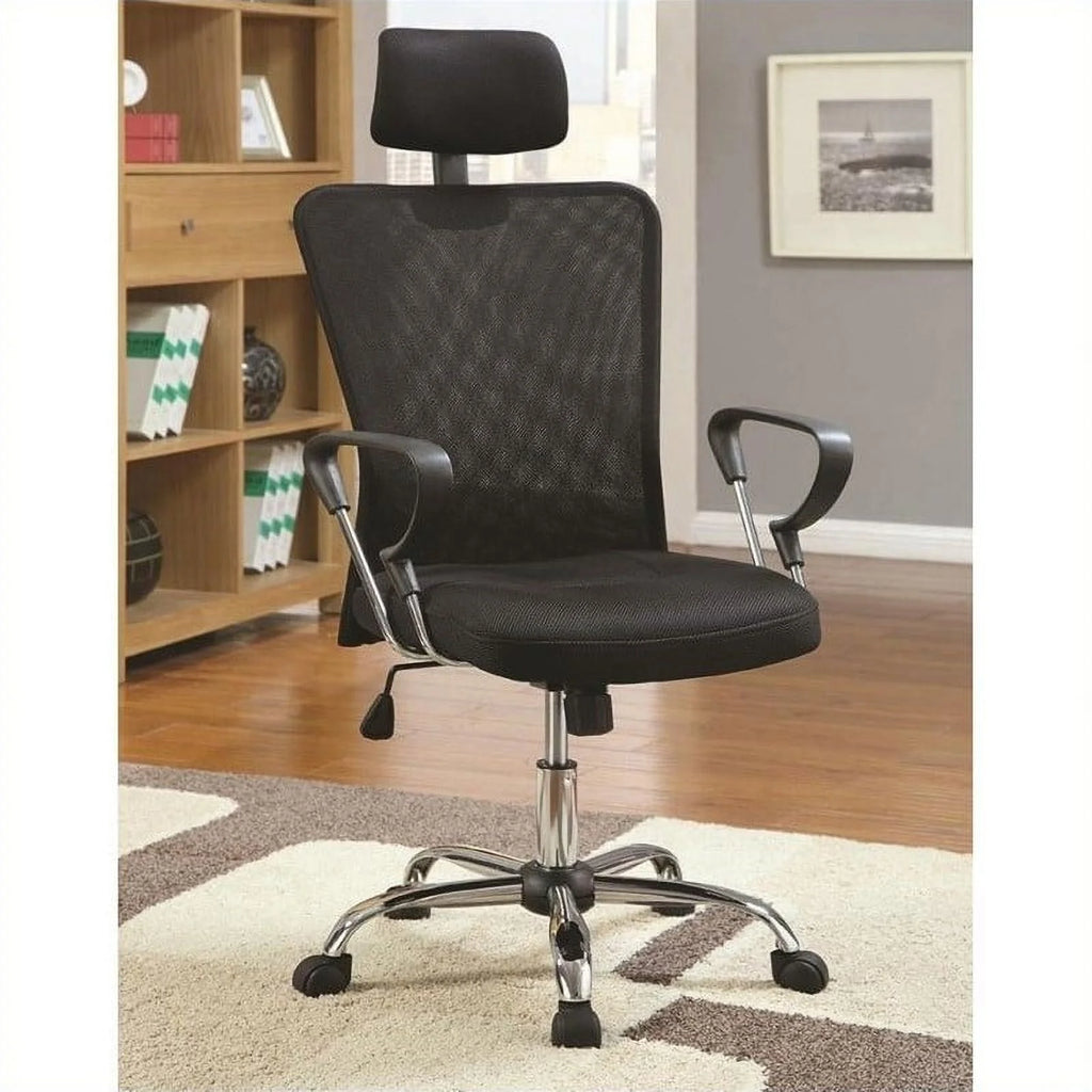 2PC Office Set with Chair and L Shape Computer Desk in Black J94971