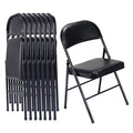 Grey 4 Pack Padded Folding Chairs with Steel Frame W353866