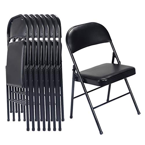 Grey 4 Pack Padded Folding Chairs with Steel Frame W353866