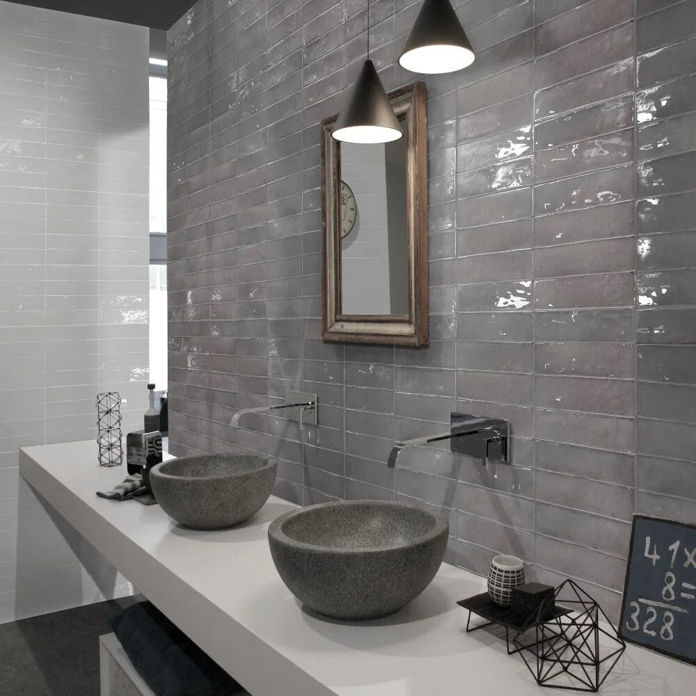 2x10 Ceramic Subway Tile, Acero (5.16 Sq. ft./Case) I157365