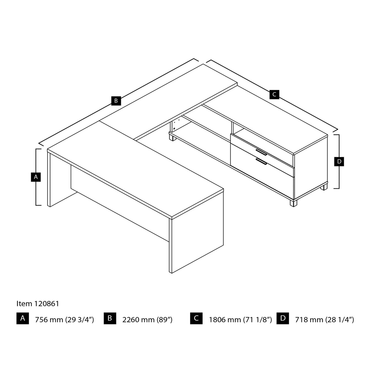 U-Desk X610229