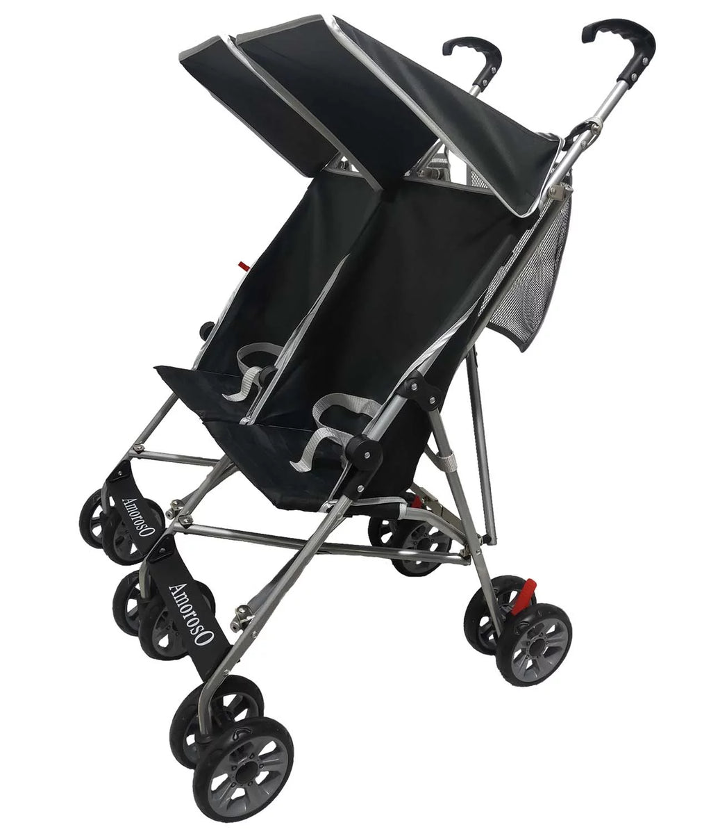 Black EVA Wheel Double Umbrella Stroller X13655