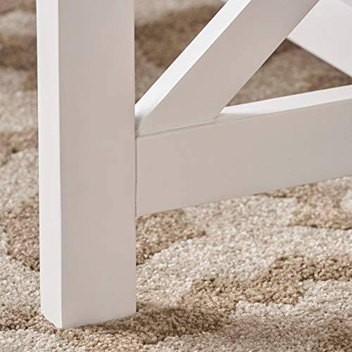 Acacia Wood End Table with White Frame R770144
