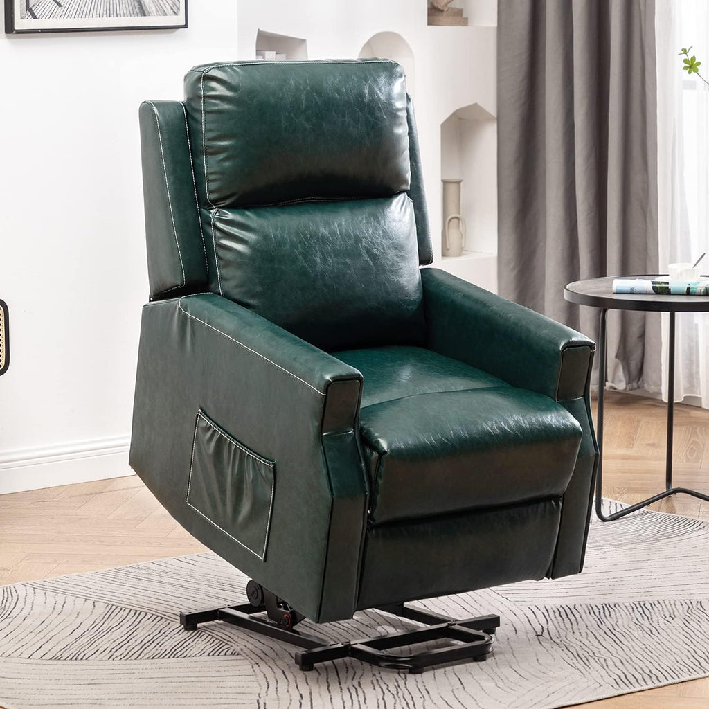 Light Camel Fabric Power Lift Recliner Chair with Massage and Heat G80844