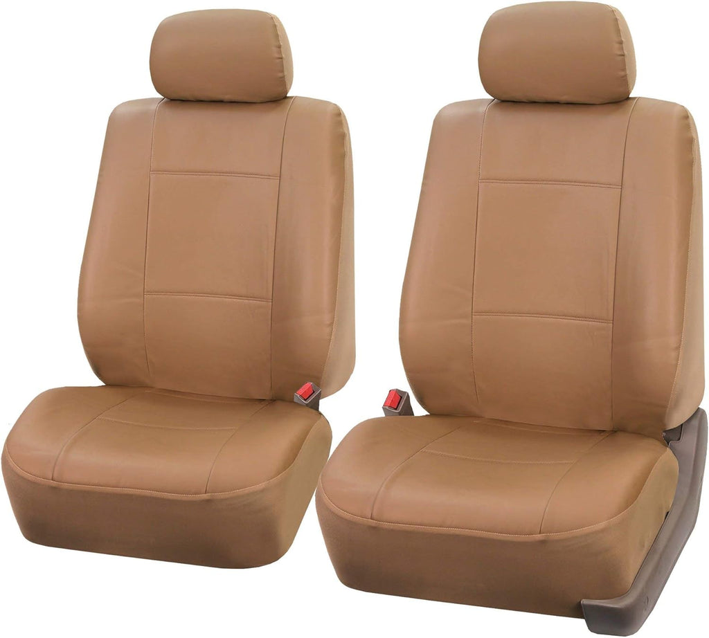 Tan PU Leather Front Car Seat Covers F1908