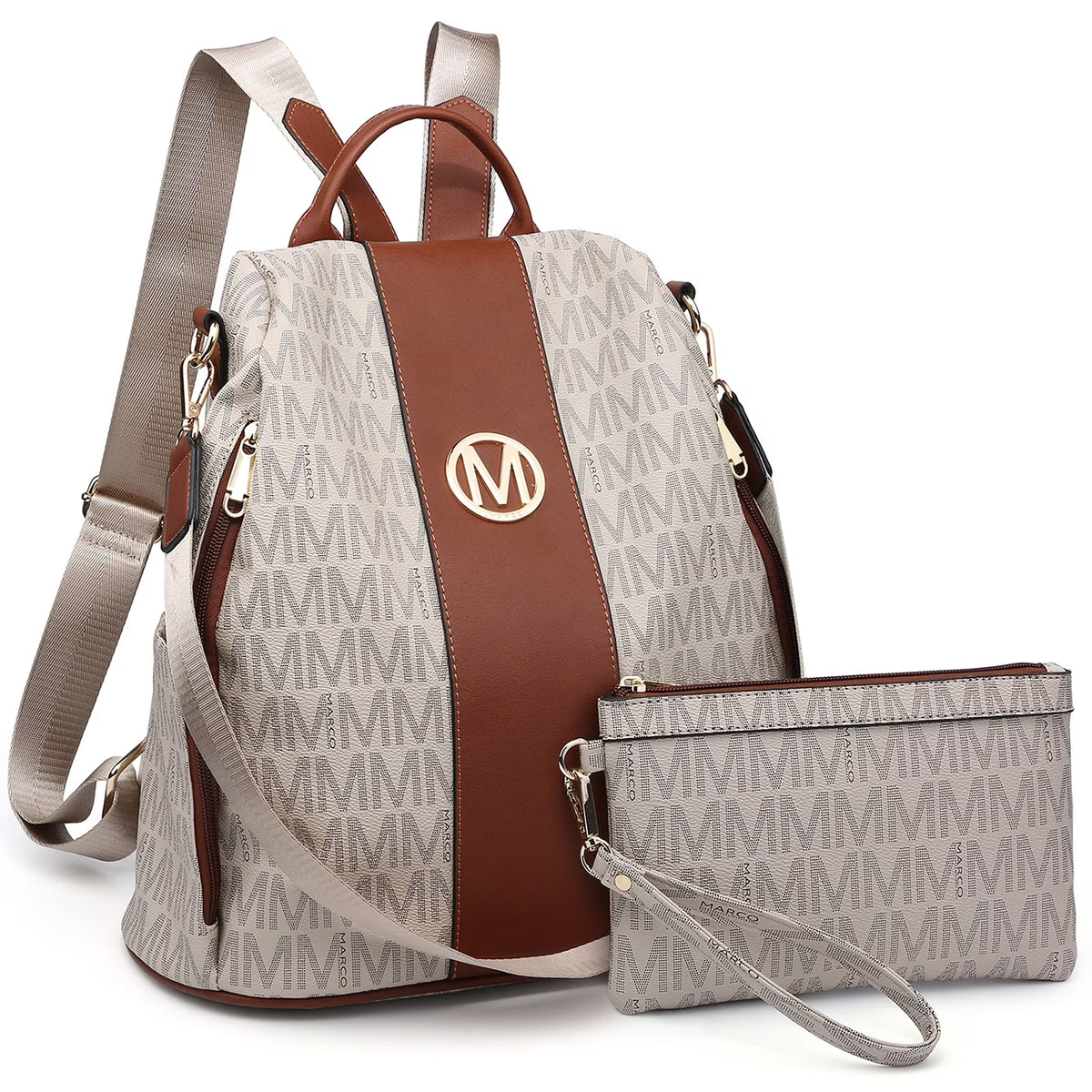 Anti-Theft Travel Backpack and Purse Wallet Set 2pcs P2683