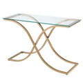 Glass Top Console Table in Champagne Z94942