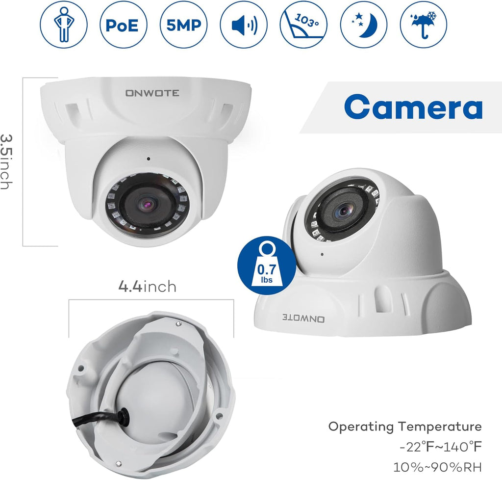 4K 16 Channel PoE Security Camera System 4TB W71802