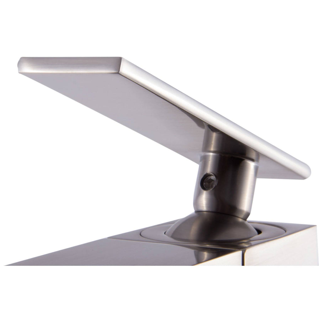 Brushed Nickel Single Hole Tall Waterfall Bathroom Faucet J896