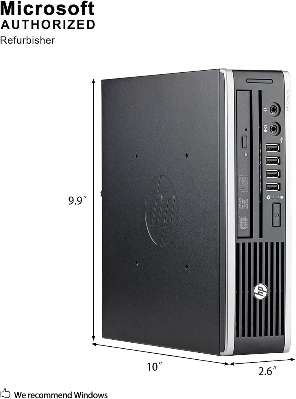 HP Elite 8300 Ultra Small Slim Business Computer PC, 8GB RAM, 120GB SSD, Wi-Fi, Windows 10 Professional (Renewed) B8350