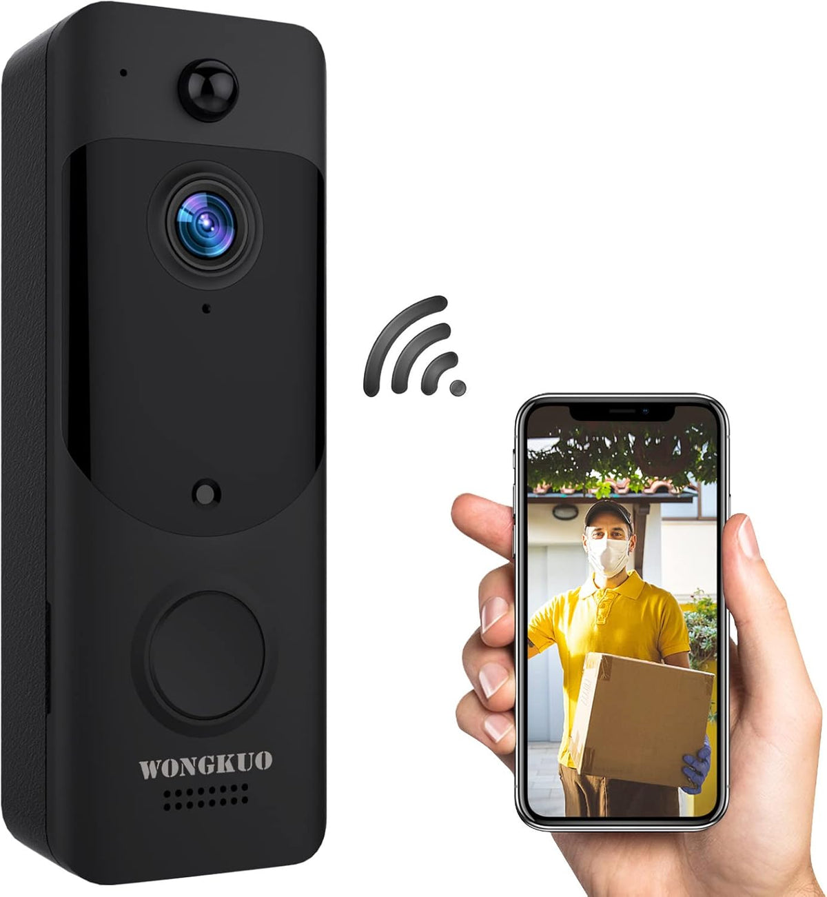 Wireless Video Doorbell Camera with 2-Way Audio, Rechargeable Battery, Night Vision D92560