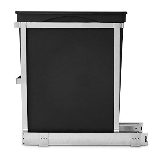 Chrome 35 Liter Dual Compartment Recycling Bin and Trash Can D1169