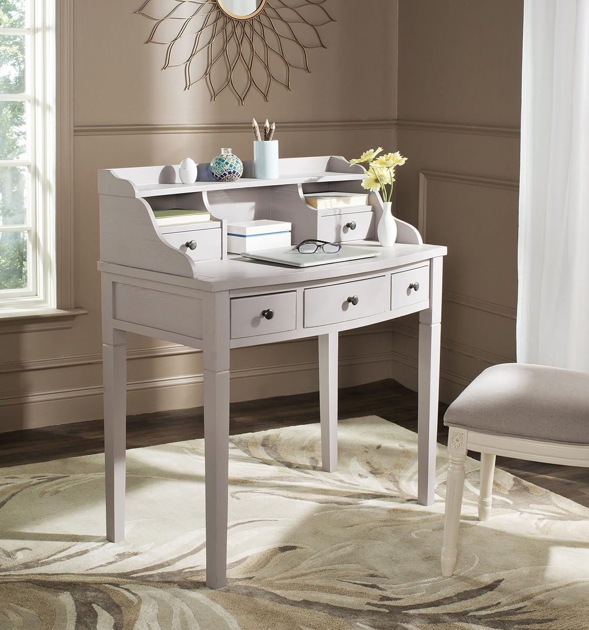 Distressed Black Writing Desk N258