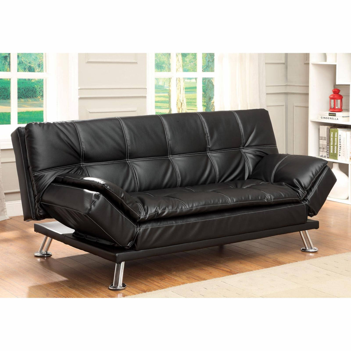 Black Convertible Futon Sofa M495