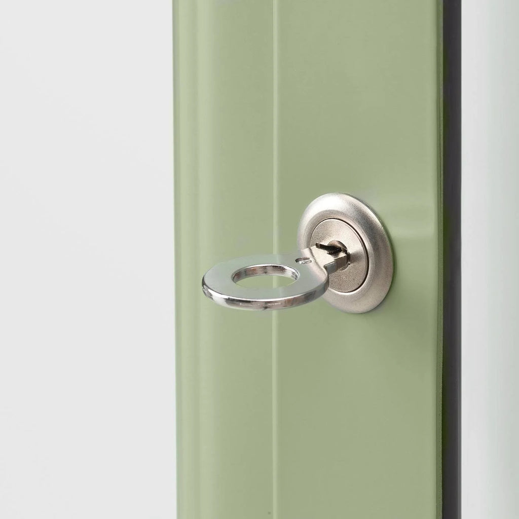 Pale Gray-Green Glass-Door Cabinet N557291
