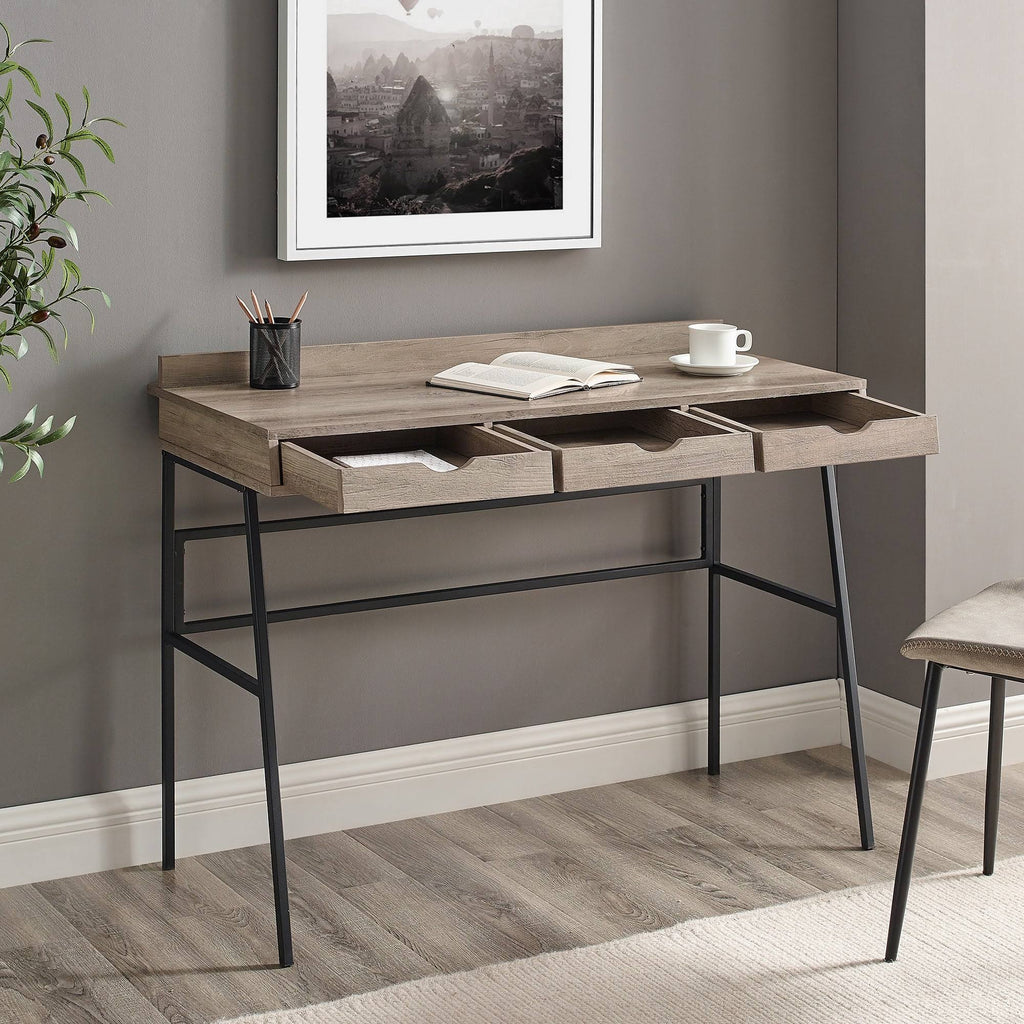Dark Walnut 3-Drawer Writing Desk X762253