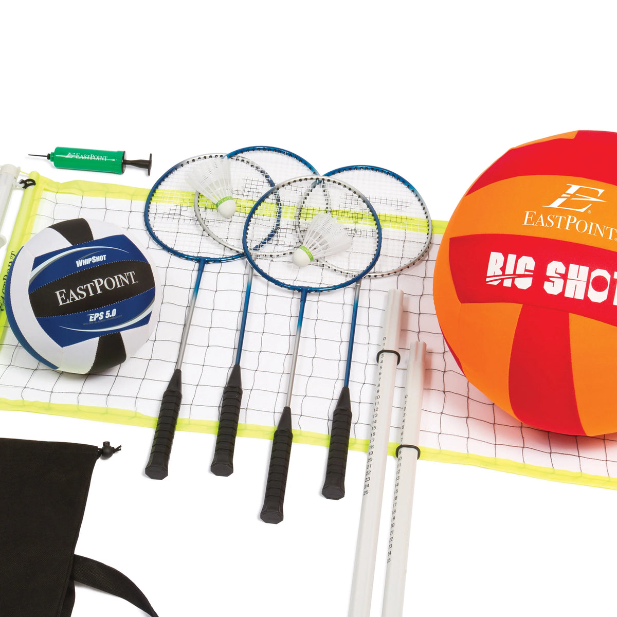 Volleyball and Badminton Combo Set with Adjustable Height Net G522513