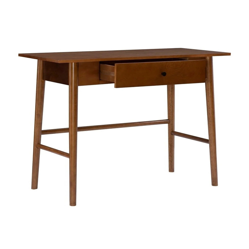 Mid-Century Wood/Metal Office Desk in Walnut Brown Y971000