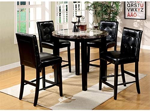 Wood Round Counter Height Table in Black D212