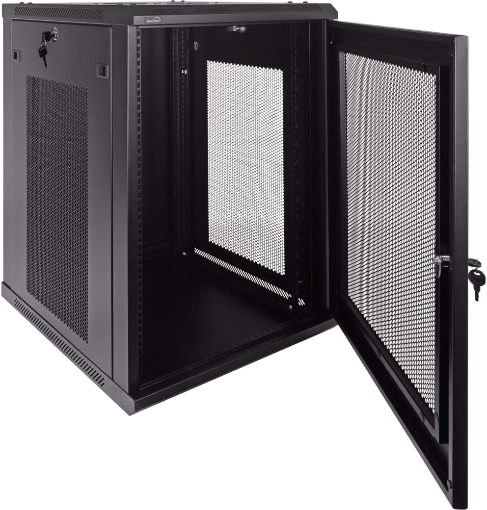 15U Wallmount IT Cabinet Enclosure 19-Inch Server Network Rack with Locking Perforated Door Black L85451