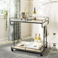 Rustic Oak/White Bar Cart X700157