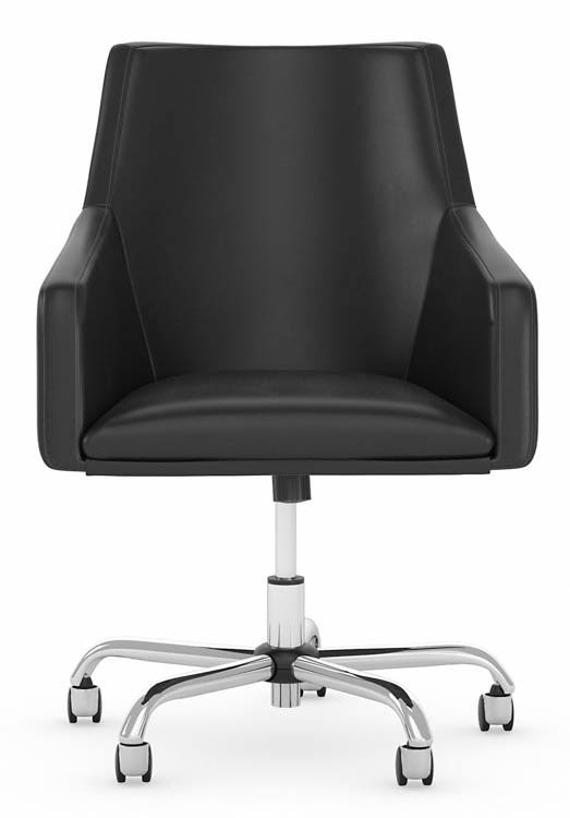 Black Leather Box Chair B444