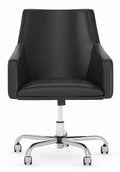 Black Leather Box Chair B444
