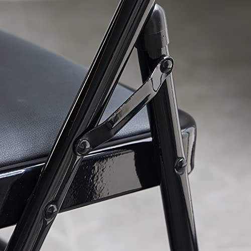 Grey 4 Pack Padded Folding Chairs with Steel Frame W353866