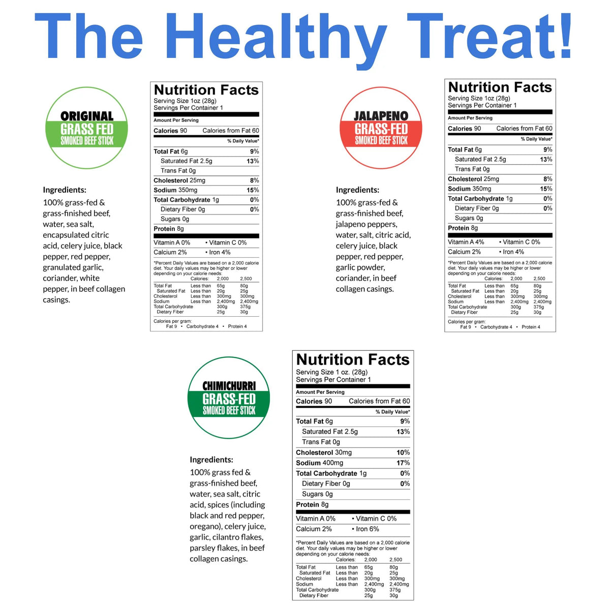 No Sugar Grass-fed Non-GMO Beef Sticks Variety Pack (12-Count, 1-oz) A67363