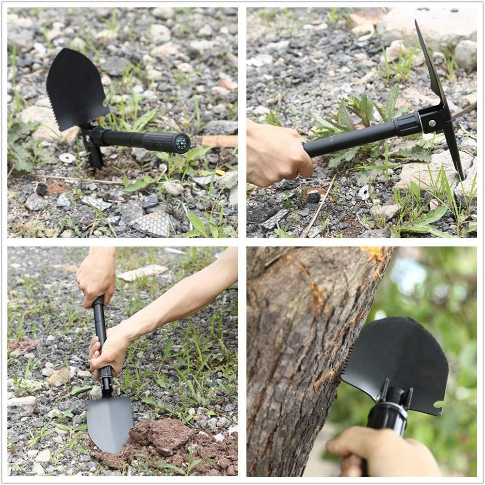 124 Pcs Emergency Car Kit with Tow Strap and Folding Survival Shovel E2970
