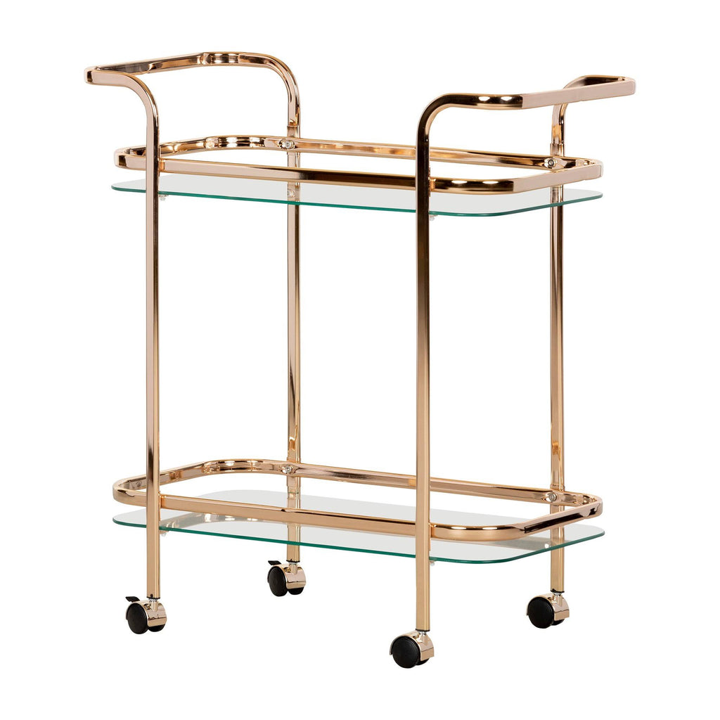 Gold Glass Bar Cart E596