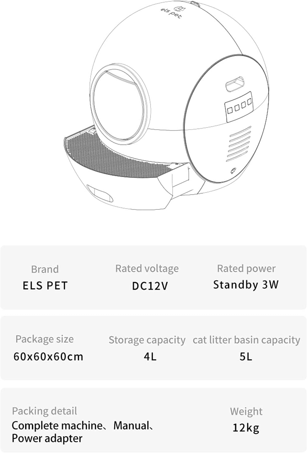 Smart Self-Cleaning Cat Litter Box with APP Control D236